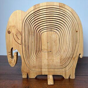 Bamboo Elephant Foldable Fruit Basket - Eco-Friendly Decor